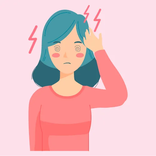 11. Mudanças de humor ilustração de uma mulher se sentindo confusa