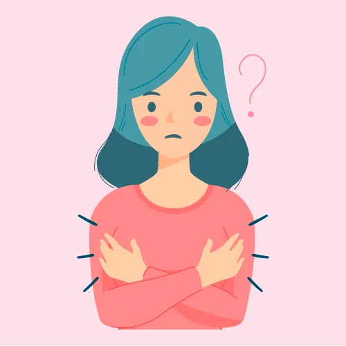 9. Sensibilidade nas mamas ilustração de uma mulher com as mãos nas mamas