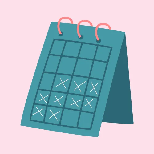 1. Menstruação atrasada ilustração de um calendário